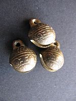 Three brass Burmese bells