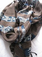 Indigo and ebony twill weave shawl