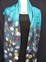 Photo 4 of our Silk cotton mix batik scarf - Turquoise