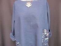 Photo 2 of our Japanese Fish Indigo tunic (size M/L and size X/XL