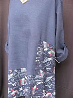 Photo 4 of our Japanese Fish Indigo tunic (size M/L and size X/XL
