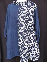 Photo of our Roll neck Indigo Tunic (in sizes M/L or L/XL)