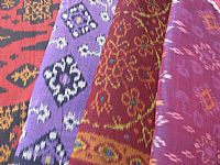 Photo 6 of our Rich Claret Circles Ikat Fabric
