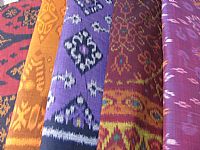 Photo 6 of our Aubergine and Mauve Ikat Fabric