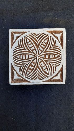 Photo of our Flower in a square printing block