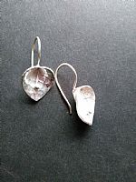Photo 2 of our Lotus leaf silver earrings