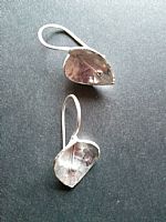 Photo 3 of our Lotus leaf silver earrings