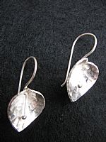 Photo 4 of our Lotus leaf silver earrings