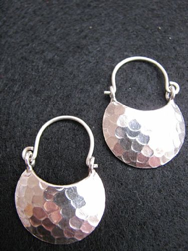 Photo of our Beaten basket silver earrings