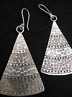 Stamped silver triangles