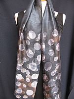 Photo 2 of our Silk cotton mix batik scarf - Slate Grey
