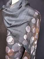 Photo 4 of our Silk cotton mix batik scarf - Slate Grey