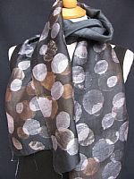Silk cotton mix batik scarf - Slate Grey