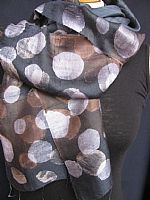 Photo 5 of our Silk cotton mix batik scarf - Slate Grey