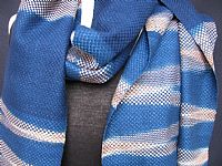 Photo 6 of our Indigo and rosewood handwoven scarf