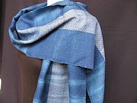 Photo 6 of our Indigo handwoven scarf 2