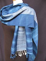 Photo 1 of our Indigo handwoven scarf 2