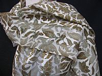Photo 3 of our Batik silk scarf - Olive and leaf green