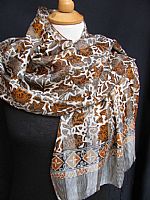 Batik Silk Scarf - Autumn Leaves