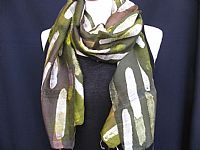 Photo 2 of our Silk cotton mix batik scarf - Lime