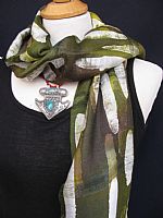 Photo 6 of our Silk cotton mix batik scarf - Lime