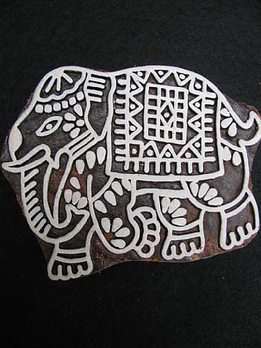 Photo of our Embroidered elephant printing block