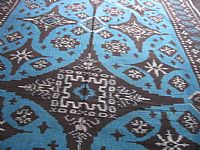 Photo 3 of our Turquoise and Black Ikat Fabric