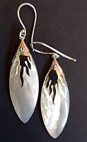 Photo 2 of our Flame design shell and silver earrings