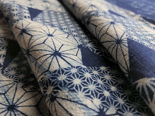 Photo of our Indigo Fabric - Patchwork Print
