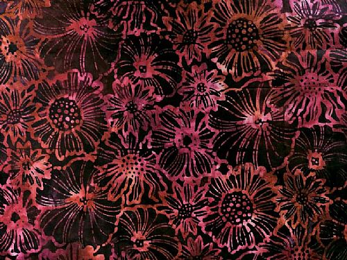Photo of our Cotton Batik Fabric - Red Flowers