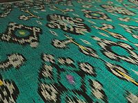 Photo 2 of our Teal and Black Ikat Fabric