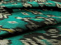 Photo 3 of our Teal and Black Ikat Fabric